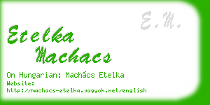 etelka machacs business card